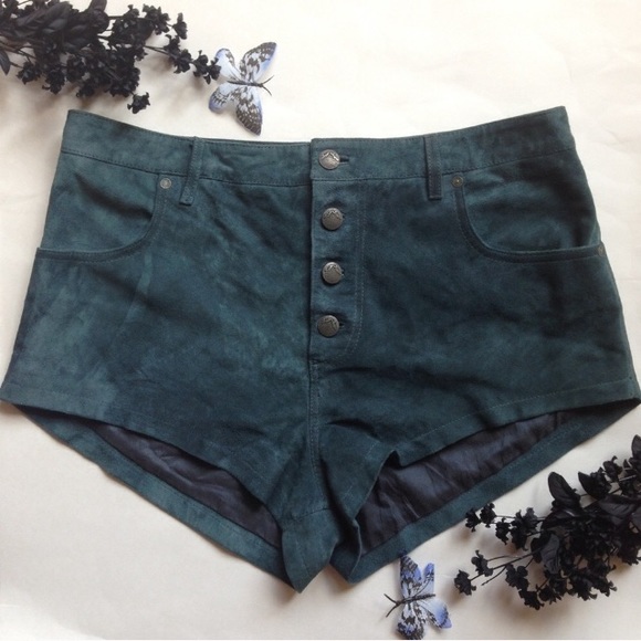 Free People cheeky goat suede leather hobo shorts - Picture 1 of 11